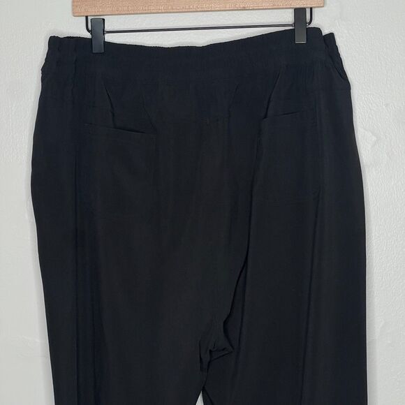 Talbots Womens Active Pants XL Black Straight Leg Crop Stretch Gym Training - Picture 8 of 11